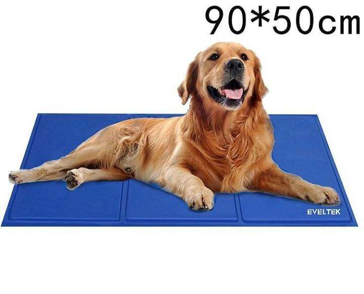 pet-cool-mat-ที่นอนเจลเย็นหมา-แมว-ขนาดl-แผ่นเบาะเจลเย็นรองนอนสำหรับสุนัขตัวใหญ่-ช่วยคลายร้อนสำหรับสุนัข-size-l-90-50cm-ผ้าหุ้มหนากันน้ำซึม-ทำความสะอาดง่าย