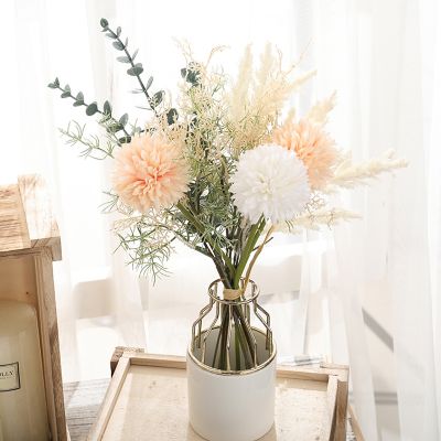 【CC】 Artificial Flowers Big Bouquet Autum Silk Plastic Fake for Wedding Decoration Room Arrange