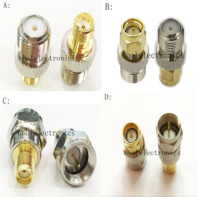 2pcs SMA Male Female to F Type Male Female straight RF Coaxial Cable Connector Adapter