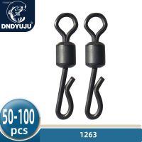 ❁◐❀ DNDYUJU Matte Black Rolling Quick Change Swivels Carp Rigs Long Body Q-shaped Swing Snap Connector Carp Fishing Accessories