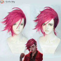 Arcane VI วิกผมเกม LOL Arcane Vi คอสเพลย์วิกผม Rose Red Gradient สีม่วงสีน้ำตาลผมสังเคราะห์ทนความร้อน Anime Wigs วิกผมหมวก