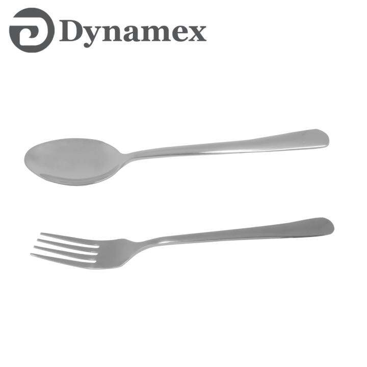 Dynamex 12pcs K198 Dessert Spoon and Fork Flatware Set Stainless Steel