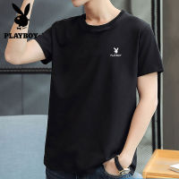 ผู้ชาย PLAYBOY เสื้อยืดผ้าฝ้ายยี่ห้อแขนสั้นพิมพ์ลาย T209