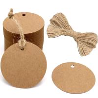 100pcs Round Kraft Paper Tag Blank DIY 6cm Handmade Sewing Tag Price Label Cards Wedding Party Decoration Tag Shoes Accessories