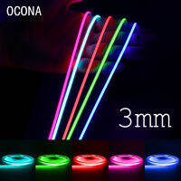 3mm Ultra Thin DC 12V สีสัน COB ไฟ LED Strip สำหรับตกแต่งบ้านรถ DIY FPV สีฟ้า/ สีชมพู/สีแดงความหนาแน่นสูง LED-asferttyre