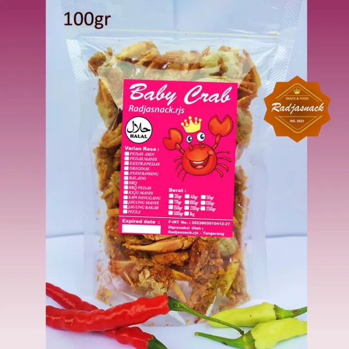 BABY CRAB KRISPY JUMBO 100gr MAKANAN RINGAN KEPITING CRISPY CRAB