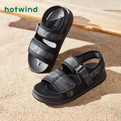 Hot air mens shoes 23 summer new fashion camouflage sandals outerwear thick bottom matching all-match sports beach men