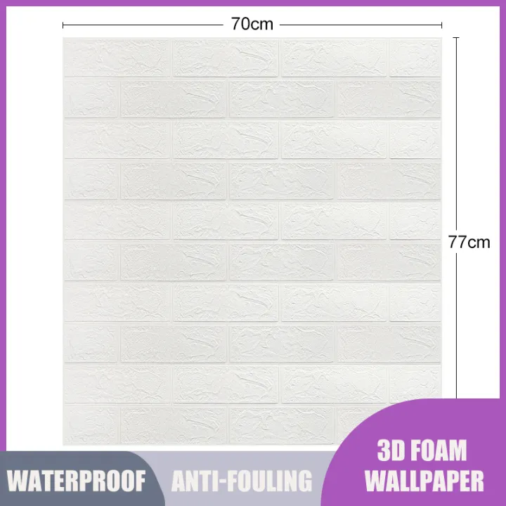 Wallpaper DIY Big Size 70cm*77cm Self Adhesive Waterproof 3D White