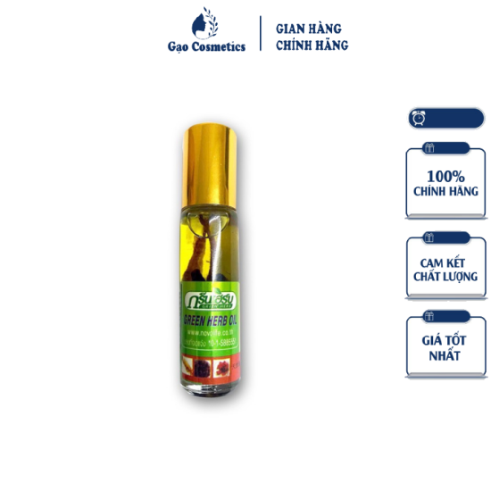 Chai dầu nhân sâm ginseng green herb oil 8ml thái lan - gạo cosmetics - ảnh sản phẩm 1