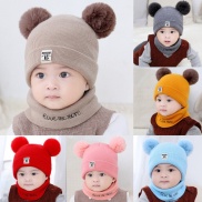 Set mũ tặng kèm khăn ống cục bông hàng xịn cho bé gái bé trai 0-36 tháng