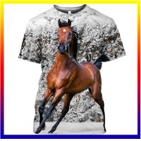 Mga Robust Horses แพทเทิร์น 3D พิมพ์ฤดูร้อนชาย O คอเสื้อยืดลำลองแขนสั้นพลัสขนาดเสื้อยืดแฟชั่นเสื้อผ้าผู้ชายด้านบน XS-5XL