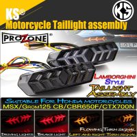 ไฟเลี้ยวติดท้ายรถไฟสำหรับฮอนด้า MSX125 CBR650F CTX700ก้างปลาแบบบูรณาการการเบรคเมื่อขับขี่น้ำ