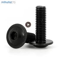 1-20PCS M4 M5 M6 M8 M10 M12 Bolt Socket Flange Button Head Screws 10.9 High Tensile Black Allen Bolts GB7380.2 L 6-40mm