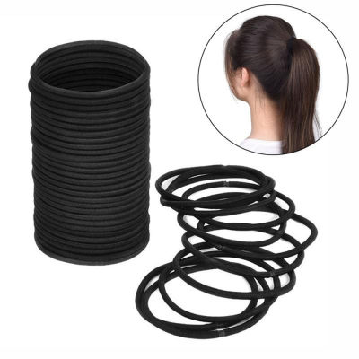40 PcsBlack Hair Hairband Ring Elastic Holder Girls Band Tie