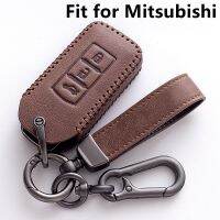 [Car Parts] ◄ เคสเคสกุญแจรถยนต์หนังเคลือบแว็กซ์น้ำมันสำหรับ Mitsubishi Outlander แลนเซอร์10 Pajero อดีตสปอร์ต L200 ASX RVR เครื่องป้องกันทางไกลอัจฉริยะ