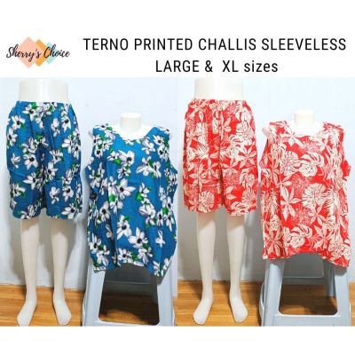 Terno ชุดนอนผู้หญิง Pambahay สำหรับผู้หญิงชุดนอนแขนกุดกางเกงขาสั้น Terno Challis Pambahay ขนาดใหญ่และไซส์ XL