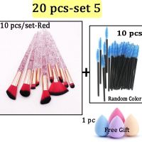 Fashion 102060 Pcs Professional Make Up Tools Brushes Sets Makup Eyelash Brush Full Set Beauty Make Up Tools (with 1 Pc Free Makeup Sponge )