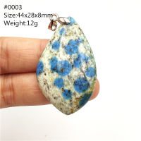 Genuine Natural Blue K2 Jade Volcanic Pendant Necklace Women Water Drop Rectangle Stone K2 Jade Necklace AAAAA