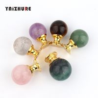 ﹍۞ YNIZHURE Nature stone Luxury Crystal Reiki Drawer Handles Small Gift Box Decorative Handle Kitchen Cabinet Knob Cupboard Pulls