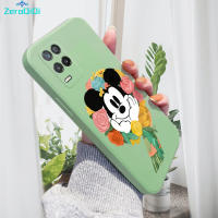 ZeroQiQi เคสโทรศัพท์สำหรับ Realme 8 Realme 8 5กรัม Realme 8i Realme 8 Pro Garland เคสมิกกี้เมาส์ลายการ์ตูนเคสโทรศัพท์เคสป้องกันทนแรงกระแทกกล้องคลุมทั้งหมดน้ำทรงสี่เหลี่ยมของแท้