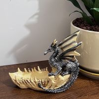 New cross-border modern minimalist resin dragon tooth boat sculpture ornaments home office dragon boat storage resin crafts