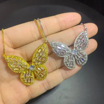 Iced Out Crystal Rhinestones Butterfly Pendants Anklet Chain For Women in  2023