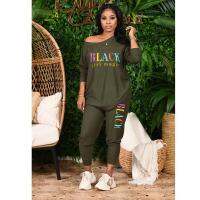 Spring y Two Piece Set Women Loose Letter Printing O-neck Crop Top+Pants Sets Lounge Fitness Club Outfit Streetwear Wholesale