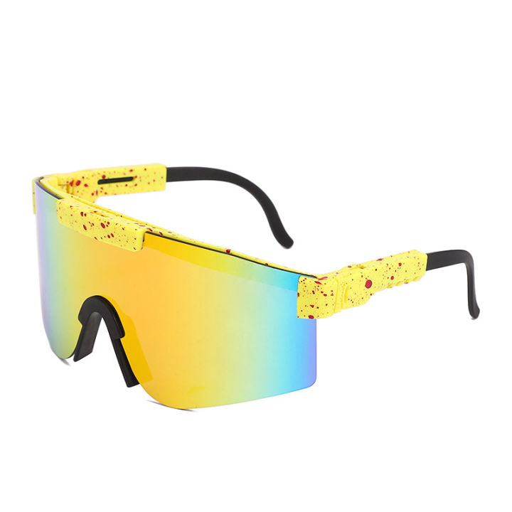 hot-sales-pit-viper-แว่นกันแดดสำหรับขี่จักรยานกรอบใหญ่สีสันสดใสฟิล์มชุบจริงแว่นกันแดดโพลาไรซ์ชุดแว่นกันแดดกีฬา