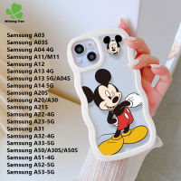 เคสโทรศัพท์ดีไซน์การ์ตูนลายมิกกี้เมาส์ฝาครอบ TPU โปร่งใสสำหรับ Samsung A03 A03S A04 A11 M11 A12 A13 A14 A33 A20S A50 A20 A30 A30S A21S A22 A23 A31 A50S A52 A53