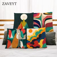 【hot】✕ஐ✐ ZAVEYT New Cartoon Sunrise Mountain Peak Cover Sofa Throw Cushion Polyester Print 45x45