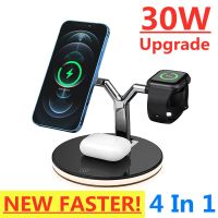 ZZOOI 30W 3 in 1 Magnetic Wireless Charger Stand For iPhone 12 13 14 Pro Max Apple Watch  Fast Charging Dock Station For Airpods Pro