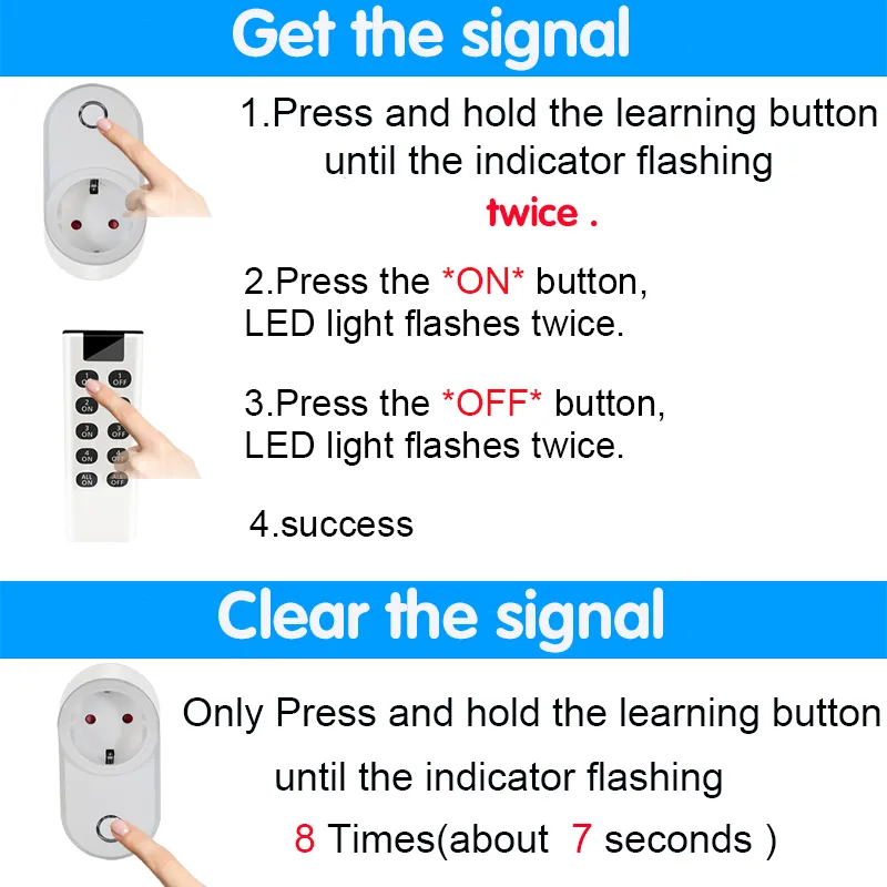 Rf Smart Plug In Socket Wireless Remote Control Switch 433MHz 220v 15A  3000W EU FR Universal Outlet for Smart Home Electrical