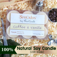 เทียนหอม เทียนทีไลท์ อโรม่า Coffee &amp; Vanilla Tealight Soy Candle Aroma 15g x6 PCS กลิ่นกาแฟ &amp; วานิลลา