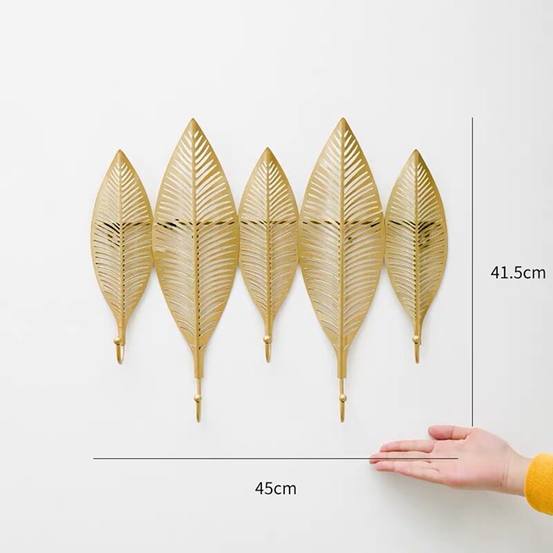 Nordic Leaf Shape Metal Hook Up Hanger Coat Key Hook Home Wall Hanging Decor 