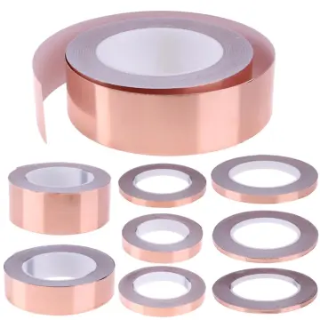 20 Meters Single Side Conductive Copper Foil Tape Strip Adhesive EMI  Shielding Heat Resist Tape