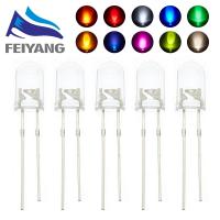 100pcs 5mm LED Light Emitting Diode Kit Warm white Red Blue Green UV Orange Yellow Pink Color bulb lamp Set 2V 3V