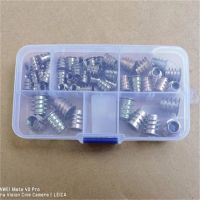 60PCS M4 M5 M6 M8 Zinc Alloy Thread for Wood Insert Nut Flange Hex Socket Head Furniture Nuts Assortment Kit