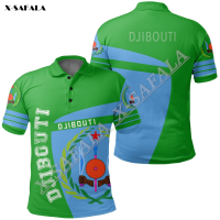 Djibouti Asian sport flag lion 3D full Med men polo POLO shirt color short sleeve OPS street wear standard