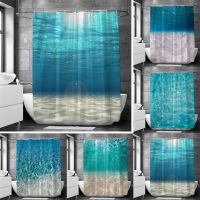 Baltan HOME LY1 Shower Curtain Underwater World Ocean Sunshine Bathroom Curtain Polyester Digital Printing Curtain Direct Sales