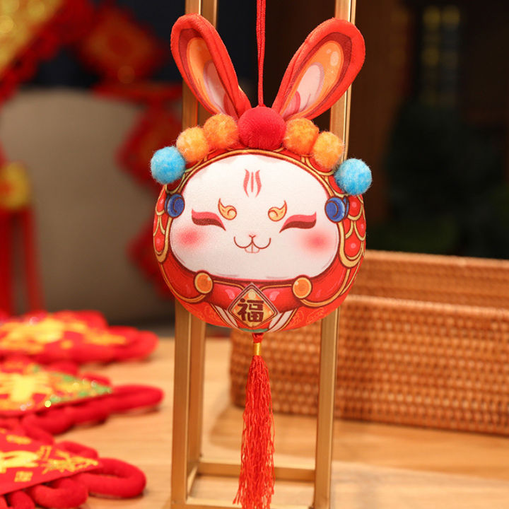กระต่ายฟอร์ทูน่าจักรราศีชาวจีนชุดจีนปีใหม่น่ารักการตกแต่งบ้านกระต่ายของตกแต่งสร้างสรรค์-boneka-mainan-ของขวัญพิเศษสำหรับเด็ก2023