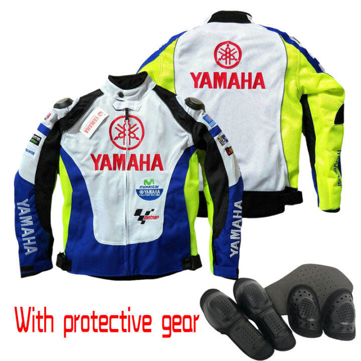 Yamaha Summer Motorcycle Jacket For Men White Mesh Breathable Outdoor