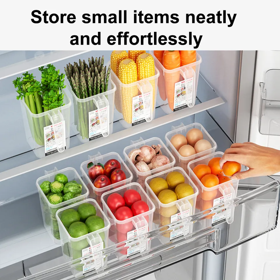 Refrigerator Organizer Side Door Clear Storage Boxs Food Fresh