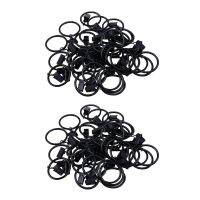 72 Pack Rings Curtain Clips Strong Metal Decorative Drapery Window Curtain Ring with Clip Interior Diameter Black