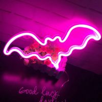 Colorful Bat Led Neon Sign Light Holiday Xmas Halloween Party Wedding Decorations Kids Room Night Lamp Home Wall Decor Bar Night Lights