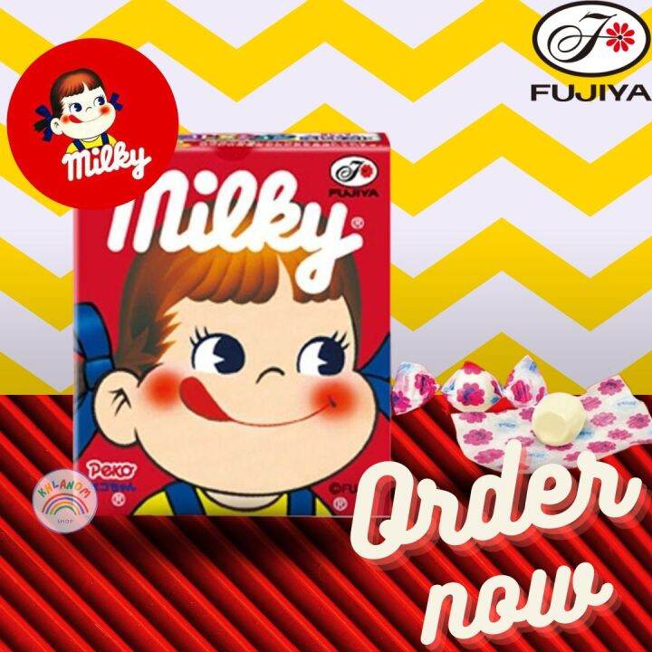 พร้อมส่ง-ลูกอม-milky-ลูกอมรสนม-fujiya-peko-milky-1-กล่อง-25-กรัม-ลูกอมเคี้ยวหนึบ-หอมกลิ่นนม-อร่อย-สินค้านำเข้าจากต่างประเทศ