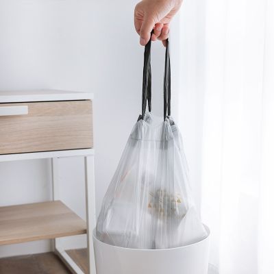 ㍿♨卐 15/30pcs Drawstring Garbage Bag Household Large Color Portable Automatic Closing Thickened Black Drawstring 02