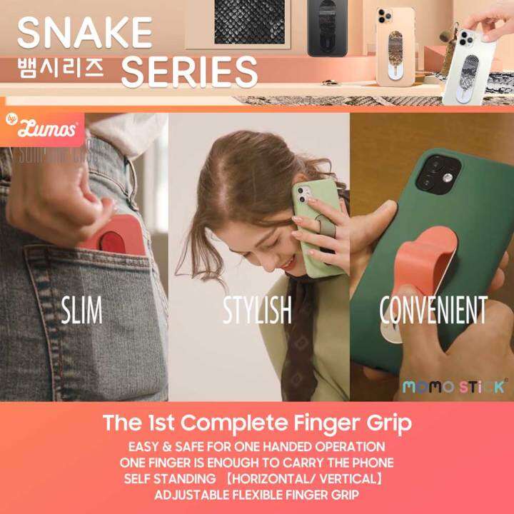 Momostick Snake Series Phone Stand & Finger Grip With Reusable Sticky