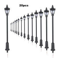 20ชิ้นอบอุ่นสีขาวรุ่นไฟถนนเค้าโครง Lamppost รถไฟรถไฟสวนสนามเด็กเล่นทิวทัศน์หลอดไฟ Led แสง1:150ขนาด65มิลลิเมตร