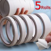 ☌ 5 Rolls Double Sided Adhesive Tape 6mm 8M Strong Glue Paper Made Tapes for Journal Home DIY Art Craft Stickers Office Supplies