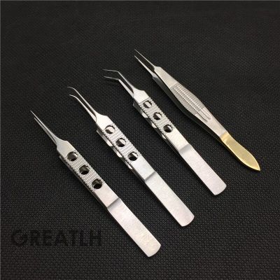 Tweezer 4 Pcs Stainless Steel Toothed Tweezers Ophthalmic Surgery Instrument